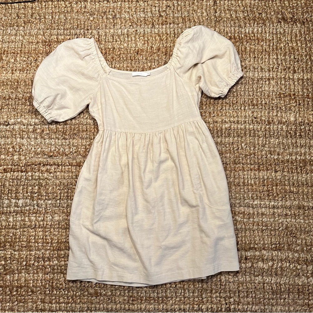 LUSH puff shoulder mini dress with pockets